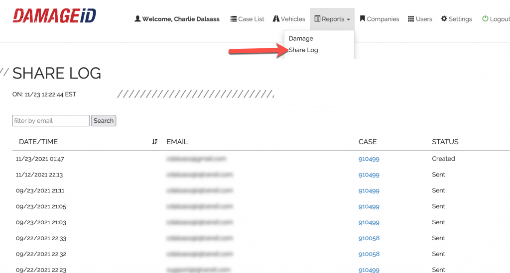 New Customized Options for PDF for Sharing, Share Log – DAMAGE iD