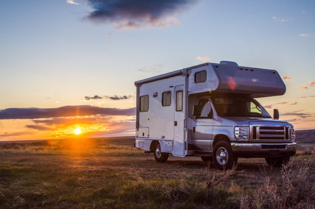 Recreational Vehicle with Sunset